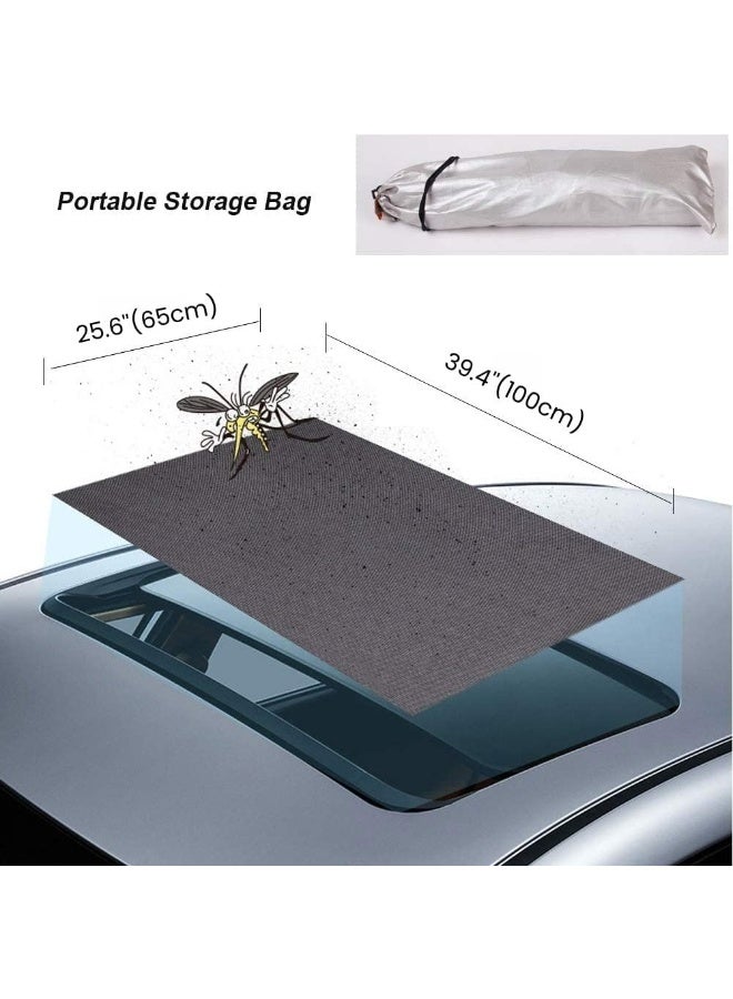 Magnetic Car Sunroof Sun Shade Breathable Mesh, Car roof Cover for Overnight Camping, Quick Install, UV Sun Protection When Parking on Trips, black - Image 3