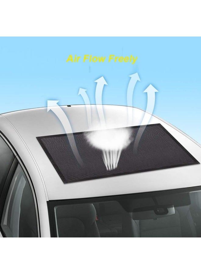 Magnetic Car Sunroof Sun Shade Breathable Mesh, Car roof Cover for Overnight Camping, Quick Install, UV Sun Protection When Parking on Trips, black - Image 4
