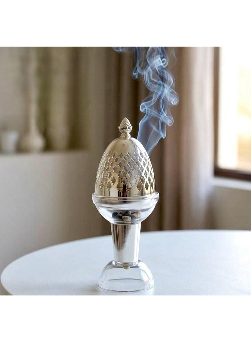 A luxurious glass incense burner with an elegant design – transparent and modern - Image 1