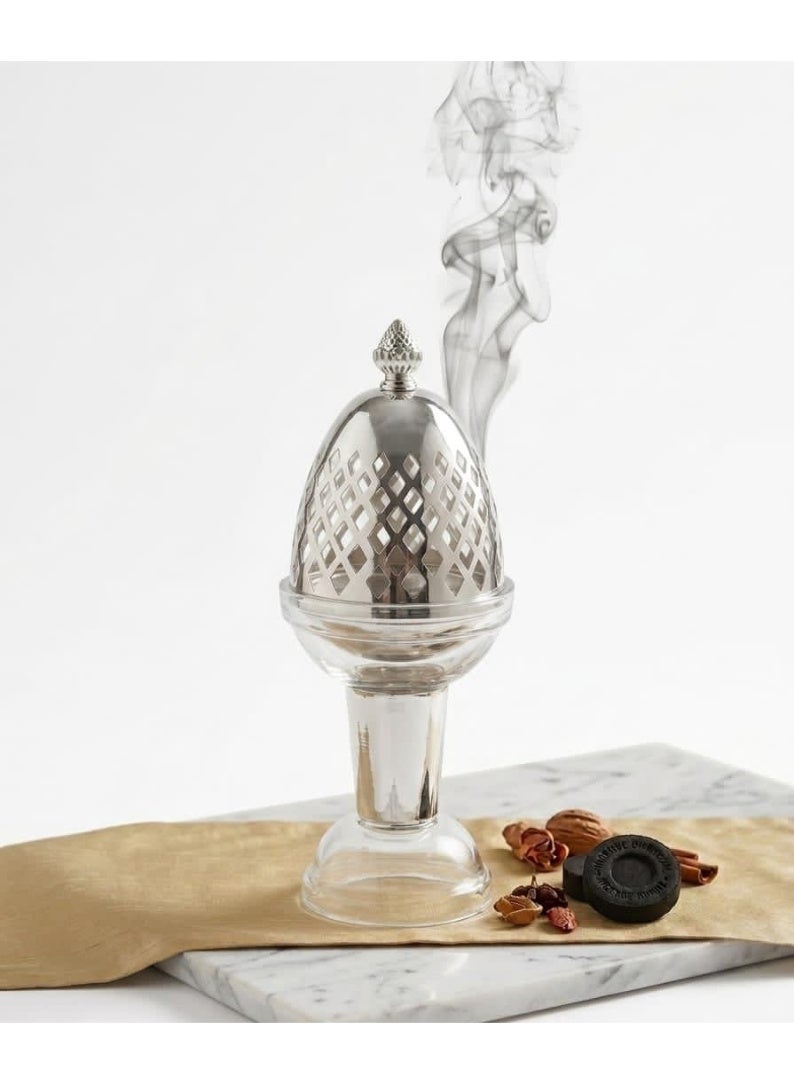 A luxurious glass incense burner with an elegant design – transparent and modern - Image 2