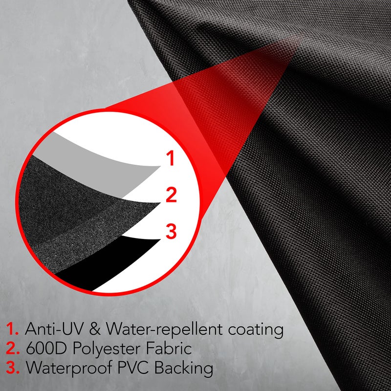 GrillTough Heavy Duty Smoker Cover, 40 Inch â€“ Waterproof, Weather Resistant, UV & Fade Resistant with Adjustable Straps â€“ BBQ Cover for Flat Grill, Black - Image 2
