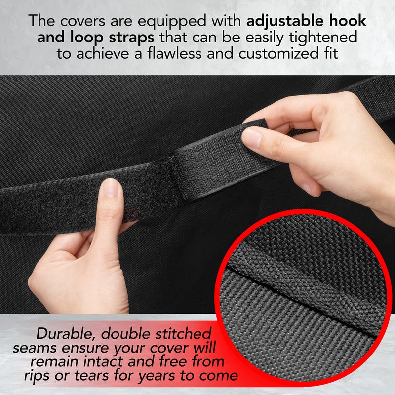 GrillTough Heavy Duty Smoker Cover, 40 Inch â€“ Waterproof, Weather Resistant, UV & Fade Resistant with Adjustable Straps â€“ BBQ Cover for Flat Grill, Black - Image 4