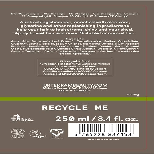 URTEKRAM Fine Hair Rosemary Shampoo, 250 ML - Image 4