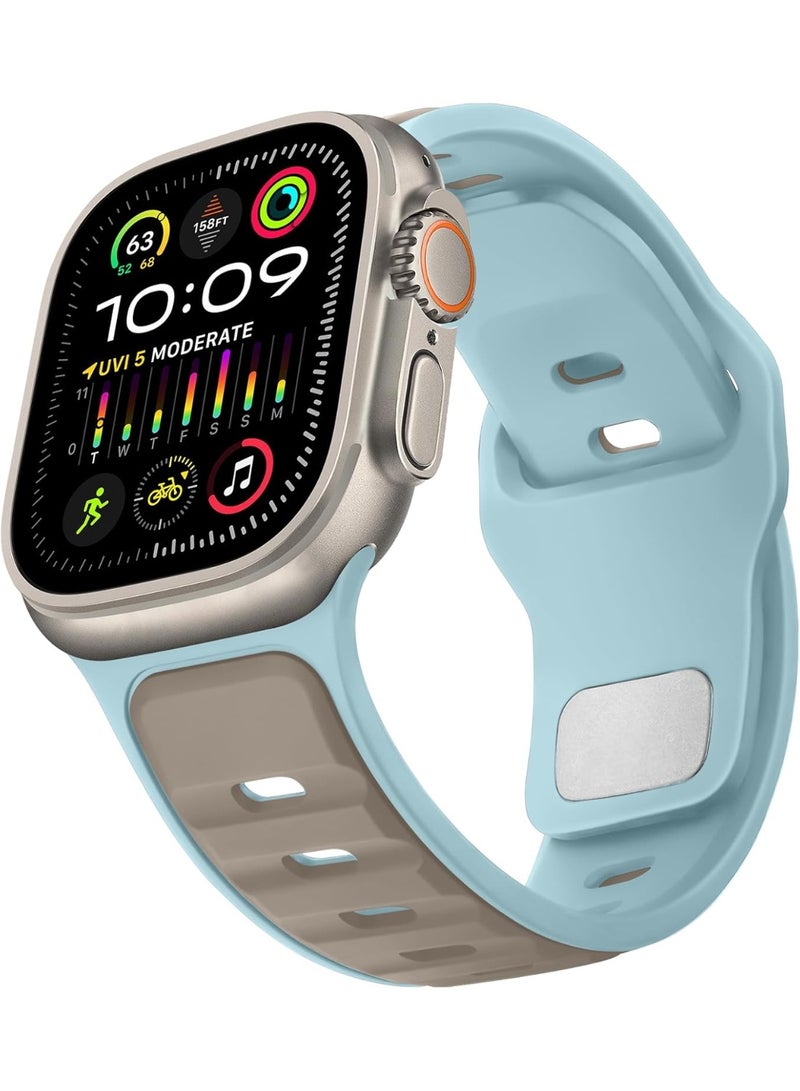 TEMPO Silicone Band Compatible with Apple Watch for Men Women Ultra 3 | 2 | 1, 49mm/45mm/44mm/42mm Soft Sport Loop Waterproof Strap for iWatch Series 11/10/9/8/7/6/5/4/3/2/1 - Image 1