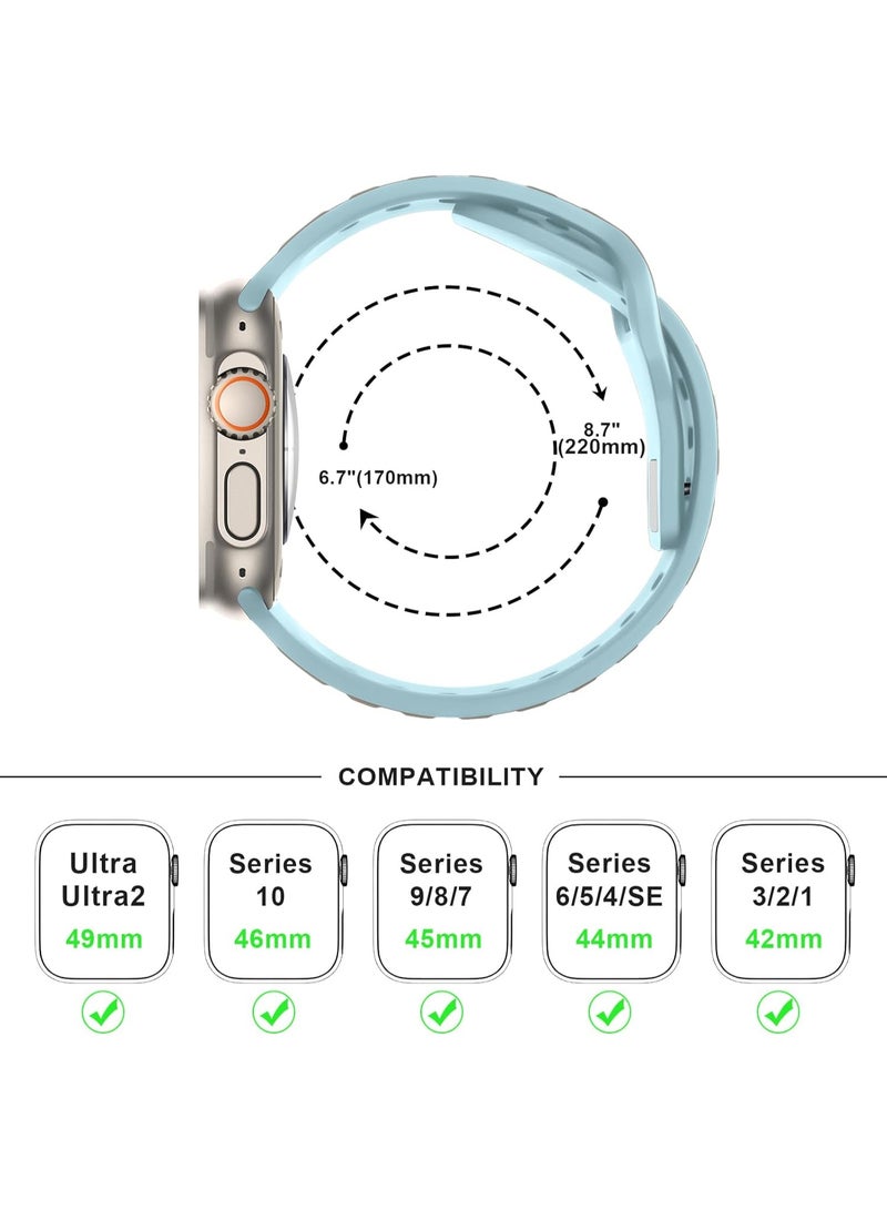 TEMPO Silicone Band Compatible with Apple Watch for Men Women Ultra 3 | 2 | 1, 49mm/45mm/44mm/42mm Soft Sport Loop Waterproof Strap for iWatch Series 11/10/9/8/7/6/5/4/3/2/1 - Image 5