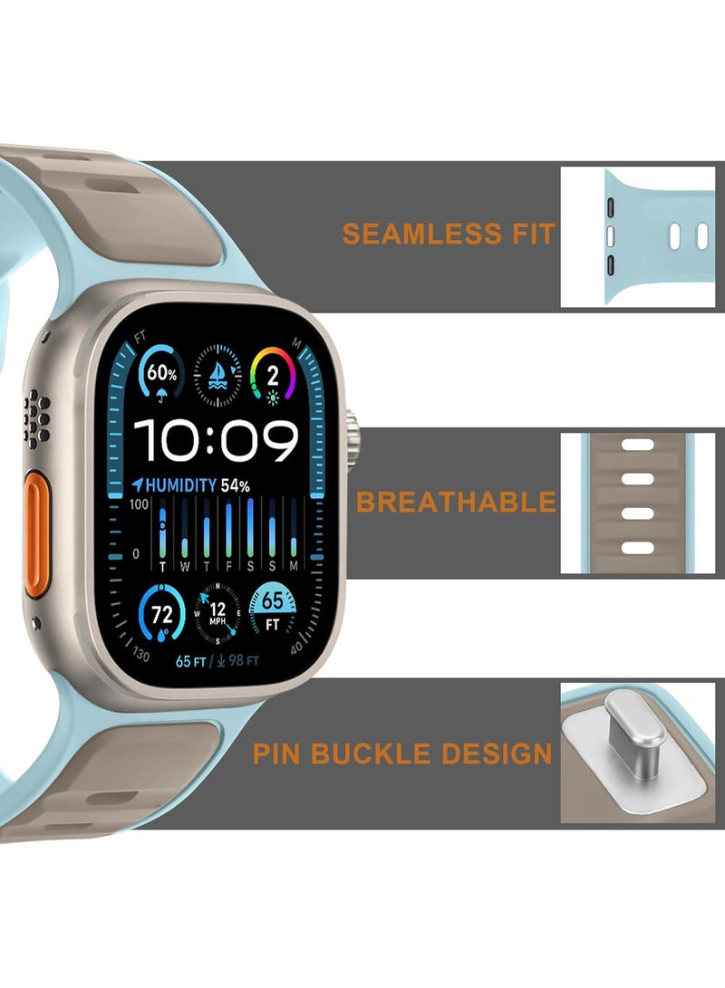 TEMPO Silicone Band Compatible with Apple Watch for Men Women Ultra 3 | 2 | 1, 49mm/45mm/44mm/42mm Soft Sport Loop Waterproof Strap for iWatch Series 11/10/9/8/7/6/5/4/3/2/1 - Image 4