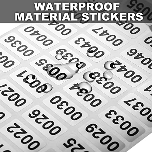 Zonon 001-2000 Pieces Inventory Number Sticker Labels Self Adhesive Waterproof Labels Vinyl Consecutive Number Stickers for Indoor, Outdoor, Storage, Classification, Supplies, 0.39 x 0.78 Inch - Image 2