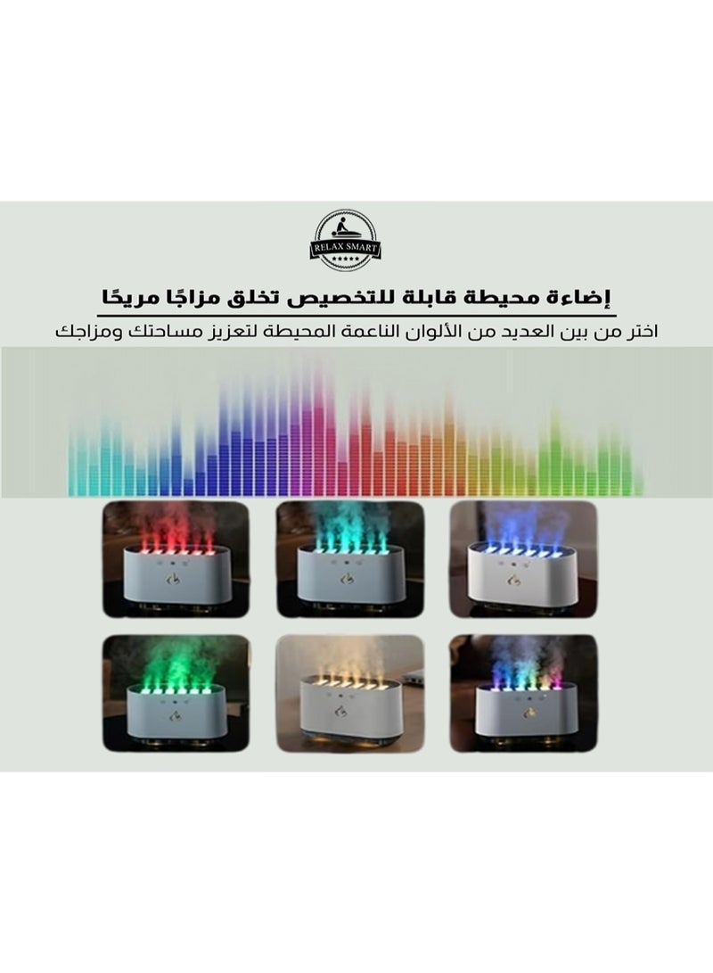 Relax Smart LED Flame Essential Oil Diffuser u0026 Ultrasonic Humidifier – Aromatherapy Air Freshener with Realistic Flame Effect, Soothing Mist, and Relaxing Scent for Home, Office u0026 Sleep - Image 4