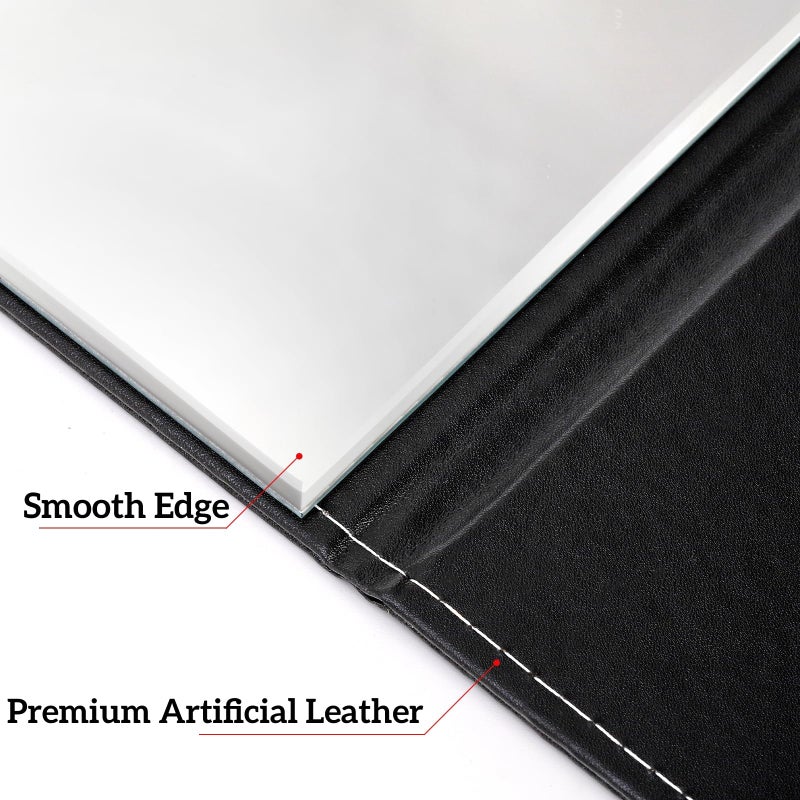 Goaste 3 Pack Portable Folding Makeup Mirror With Stand  8X6 Inches Pu Leather Travel Vanity Mirror  Adjustable Office Tabletop Mirror For Cosmetics Personal Beauty  Assorted Colors - Image 4