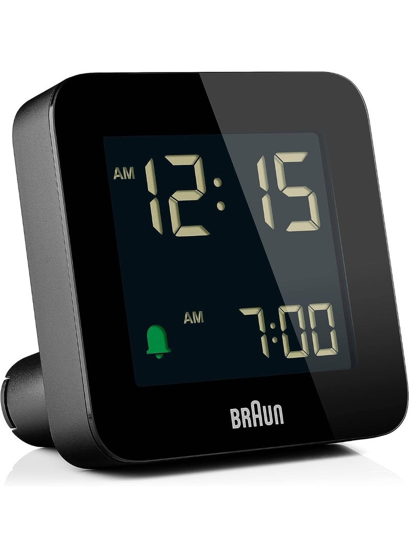 Braun Digital Alarm Clock with Snooze, Negative LCD Display, Quick Set, Crescendo Beep Alarm in Black, model BC09B. - Image 1
