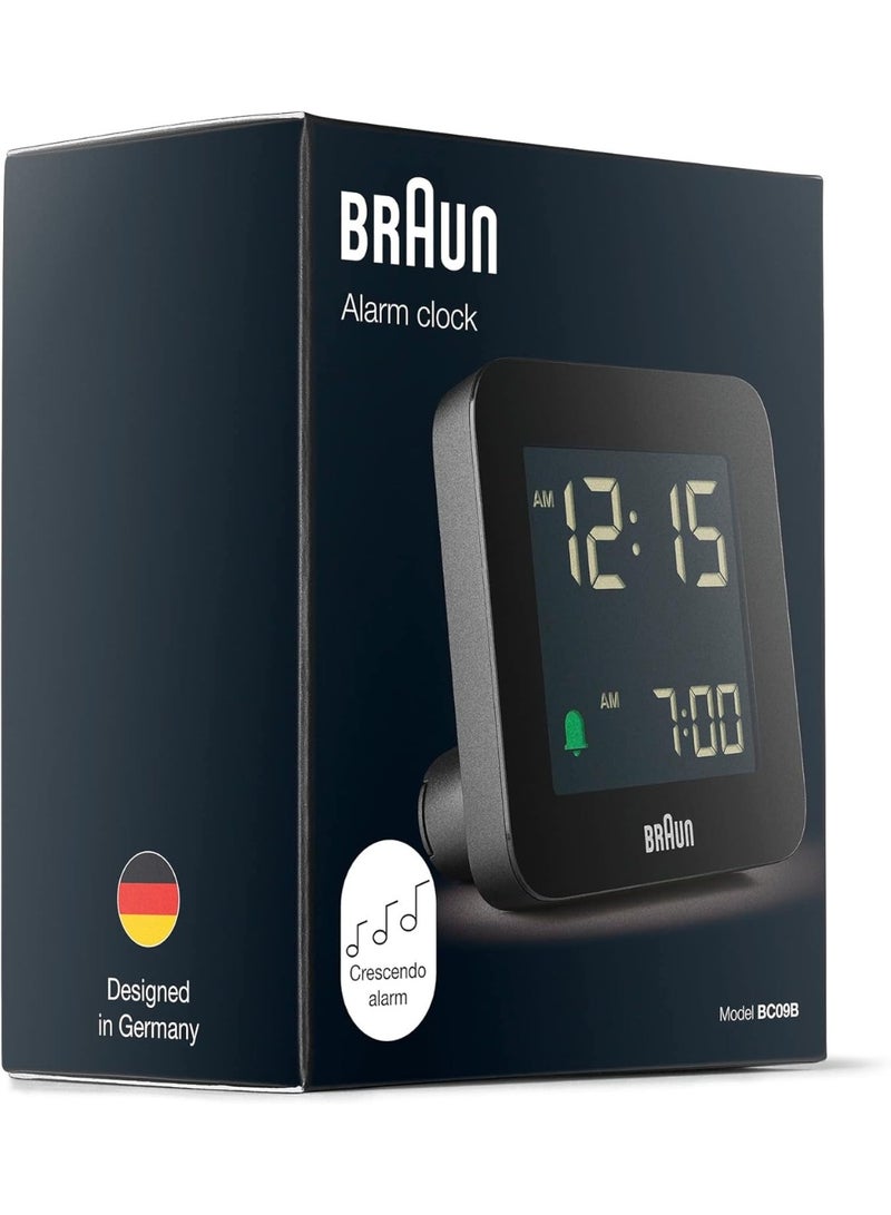 Braun Digital Alarm Clock with Snooze, Negative LCD Display, Quick Set, Crescendo Beep Alarm in Black, model BC09B. - Image 5