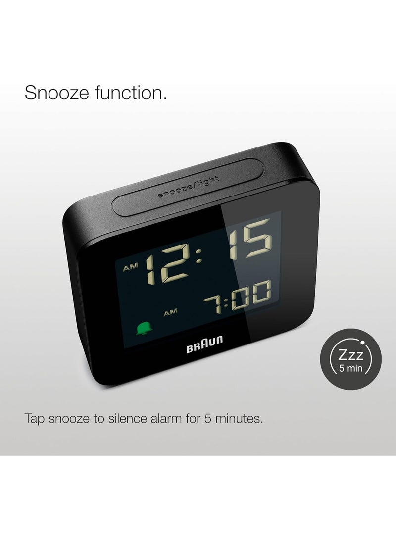 Braun Digital Alarm Clock with Snooze, Negative LCD Display, Quick Set, Crescendo Beep Alarm in Black, model BC09B. - Image 4