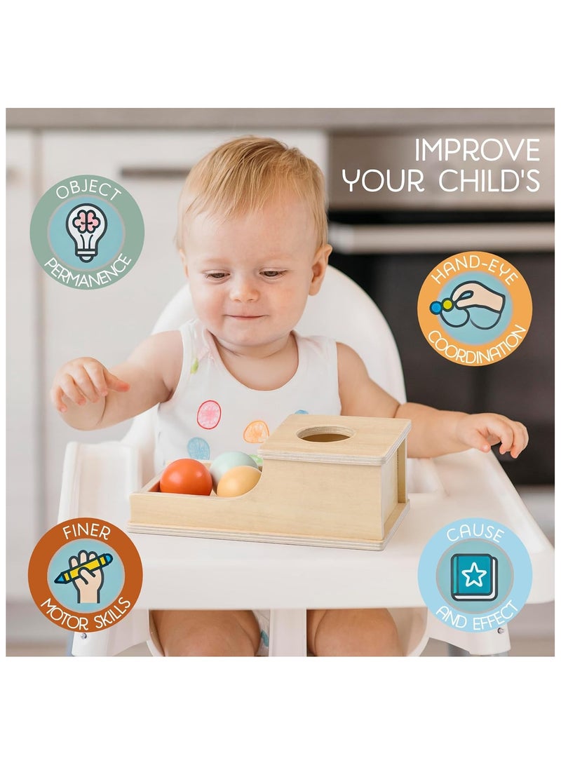 Wooden Montessori Toys, Object Permanence Box with Balls, Colorful Wood Drawer Toys Baby Fine Motor Skills Learning Toy Developmental Toy for Kids Toddler Infant (Balls)  - Image 3