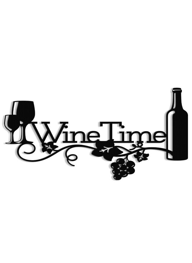 XORT Metal Wine Sign, Bar Metal Sign, Metal Kitchen Wall Decor, Vino Lover Metal Wall Art Decorative Home Restaurant Bar. (Black - 16 x 8 inch) - Image 1