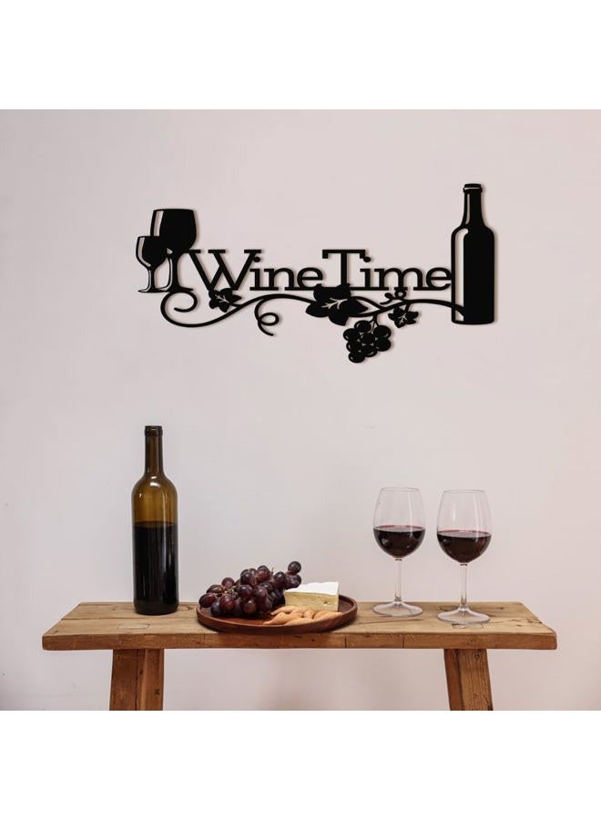 XORT Metal Wine Sign, Bar Metal Sign, Metal Kitchen Wall Decor, Vino Lover Metal Wall Art Decorative Home Restaurant Bar. (Black - 16 x 8 inch) - Image 3