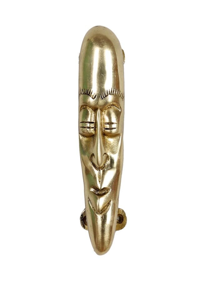 Two Moustaches Tribal Man Face Brass Door Handle, Brass Door Pulls, Handles for Home Decor, Antique White, Standard, Artistic Tribal Design Hardware, Pack of 1 - Image 1