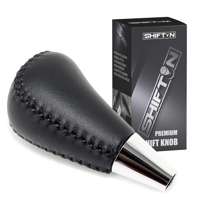 SHIFTIN Leather Wood Gear Shift Knob for Toyota Avalon Yaris 4Runner Land Cruiser Sienna Camry Solara Tacoma and Lexus ES300 ES330 GS300 GS400 GS430 SC300 SC400 Gray LeatherCarbon Fiber Pattern