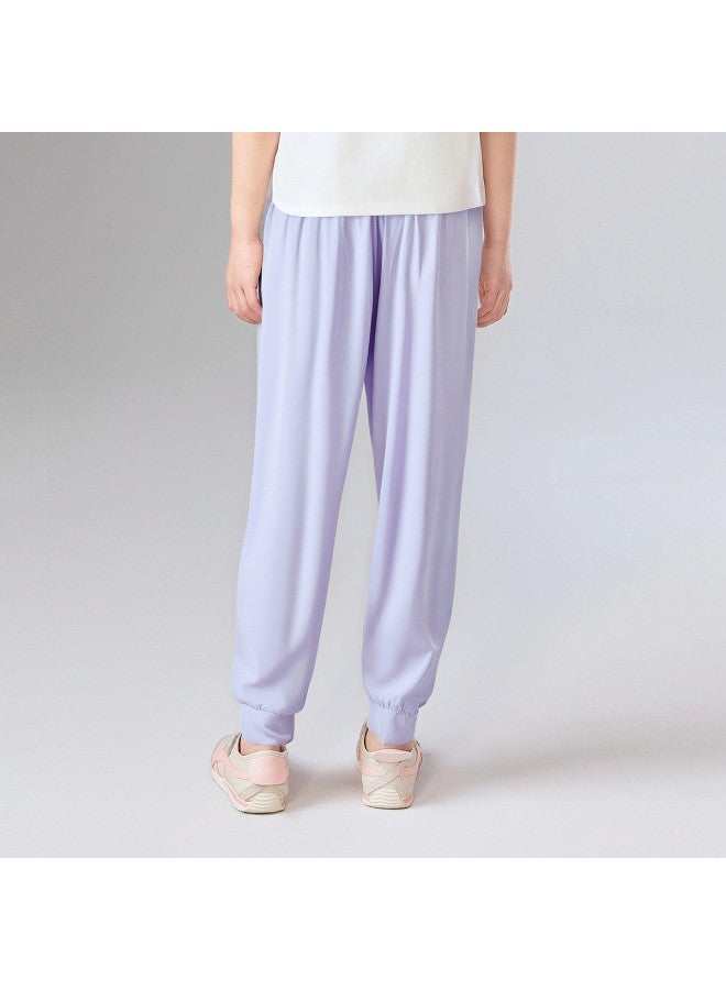 DEESHA Cool & Bug-repellent Sun-protection Joggers】girls' Summer/autumn Elastic-cuff Pants For Big Kids (ages 2-5) - Image 3