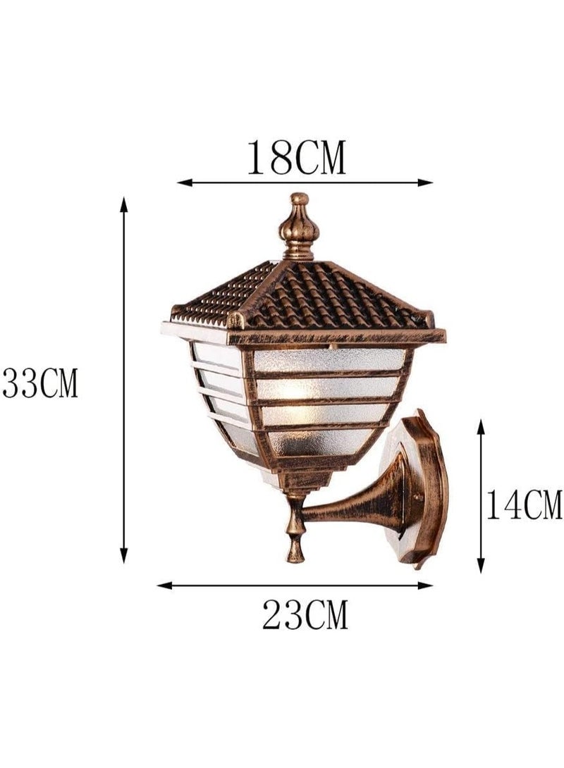 Vintage Bronze Outdoor Wall Lantern, Aluminium Wall Mounted Light Fixture, Garden Exterior Sconce with E27 Socket - Image 5