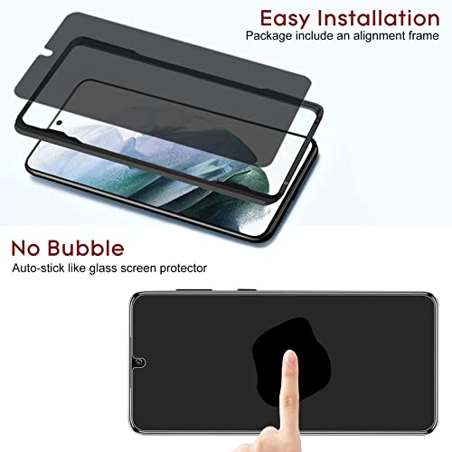 Esanik Privacy Screen Protector for Samsung Galaxy S22 6.1 Inch [2 + 2 Pack], 2 x PET Anti Spy Screen Cover [Not Glass] + 2 x Camera Lens Tempered Glass - Image 5
