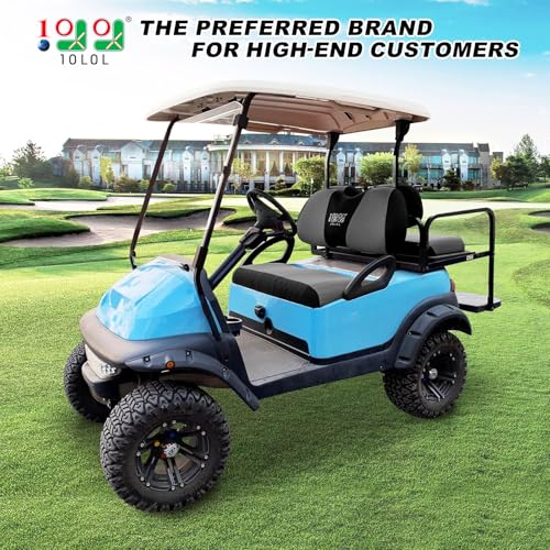 10L0L 4 Passenger Golf Cart Seat Covers, Front Rear Seat Cover Set for Yamaha G29 Drive, Club Car Precedent and Club Car DS Model, Made of 3D Air Mesh Polyester Fabric Breathable Washable - Grey - Image 2