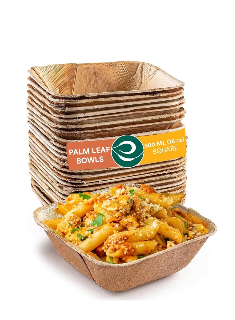 ECO SOUL ECO SOUL [5.5 inch, 25 Pack] Areca Palm Leaf Bowls | Like Wooden Bamboo | Eco Friendly, Biodegradable, Use and Throw Small Dona | for Serving Pasta, Soup & Snacks | Birthday, Wedding & Party  - Image 1