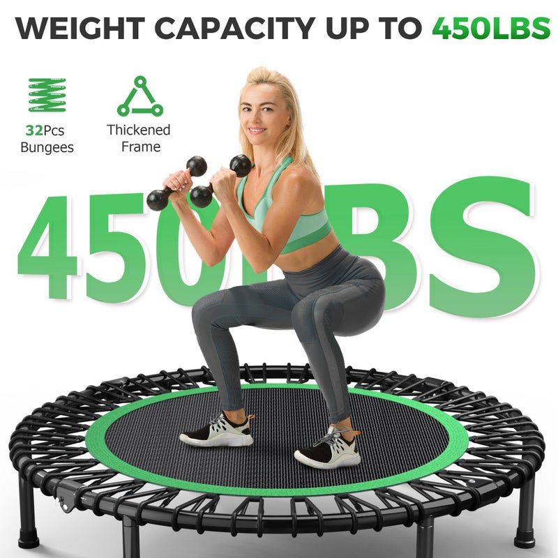 Wonlink 40" Rebounder Trampoline for Adults with Bungee Cords Portable Fitness Exercise Mini Trampoline, Small Rebounder Indoor/Outdoor, Silent Workout Equipment Max Load 450lbs - Image 2
