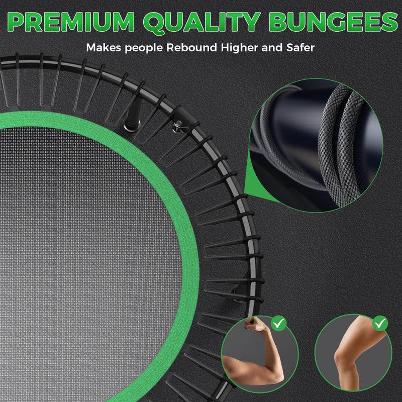 Wonlink 40" Rebounder Trampoline for Adults with Bungee Cords Portable Fitness Exercise Mini Trampoline, Small Rebounder Indoor/Outdoor, Silent Workout Equipment Max Load 450lbs - Image 5
