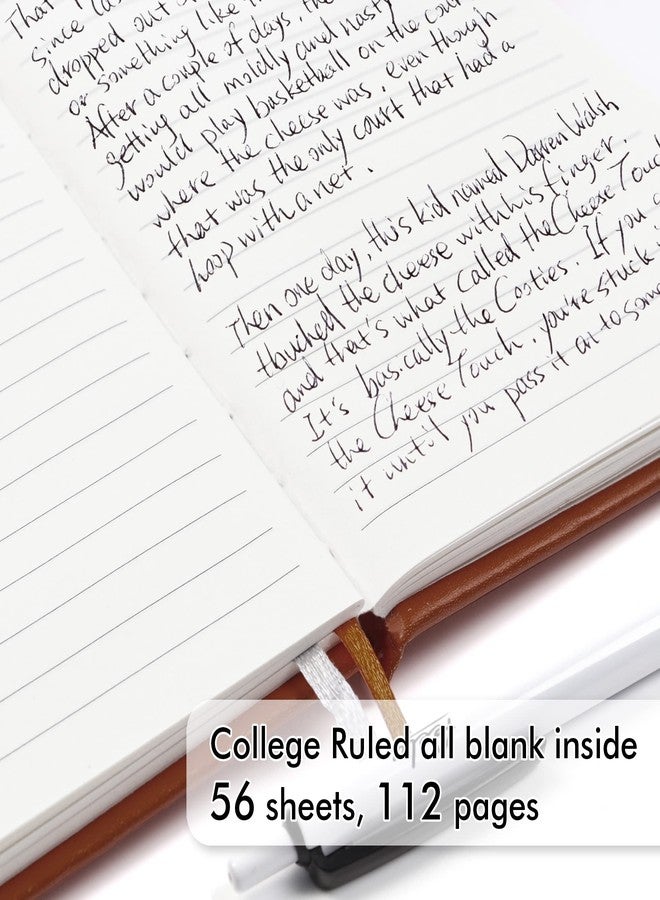 feela 15 Pack Pocket Small Notebooks Bulk, Mini Cute Notepads Hardcover College Ruled Lined Journals with Pen Holder for School Business Memos, with 15 Black Pens, 3.5”x 5.5”, A6, Brown - Image 3
