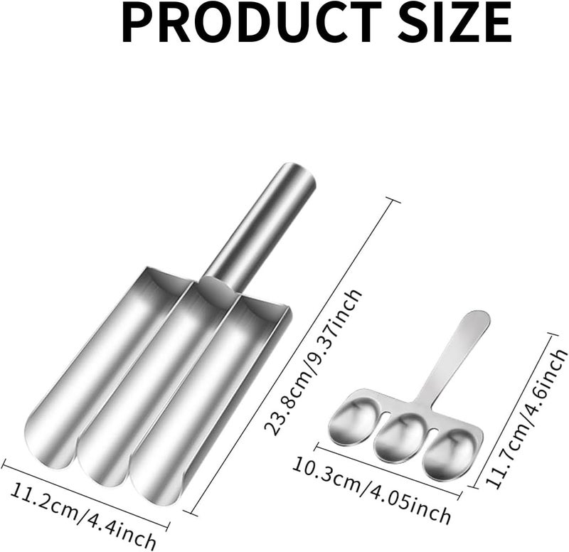 XPAPOV Meat Baller Spoon with Cutting Spade, Triple Meatball Maker for Meatball Lovers, DIY Meatball Making Set, Home Cooking Tools for Quick Making Meatballs - Image 5