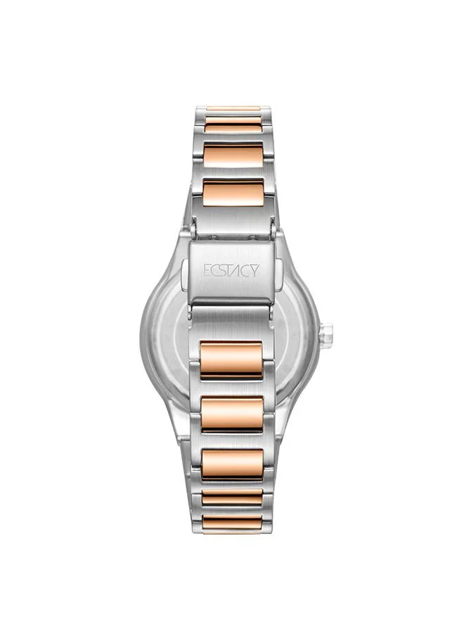 إكستاسي Ecstacy Women's GM10 Movement Watch, Analog Display and Stainless Steel Strap - E23509-KBKK, Two Tone Rose Gold
