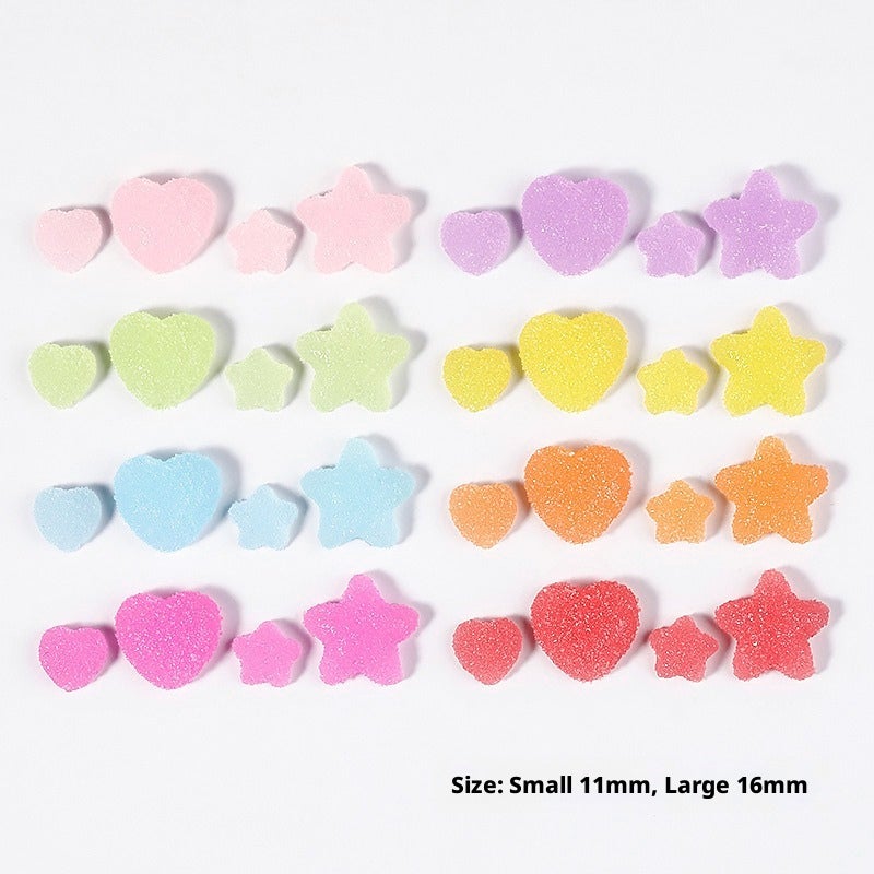 Resin Jelly Heart & Star Beads for DIY Phone Case Decoration - Image 2