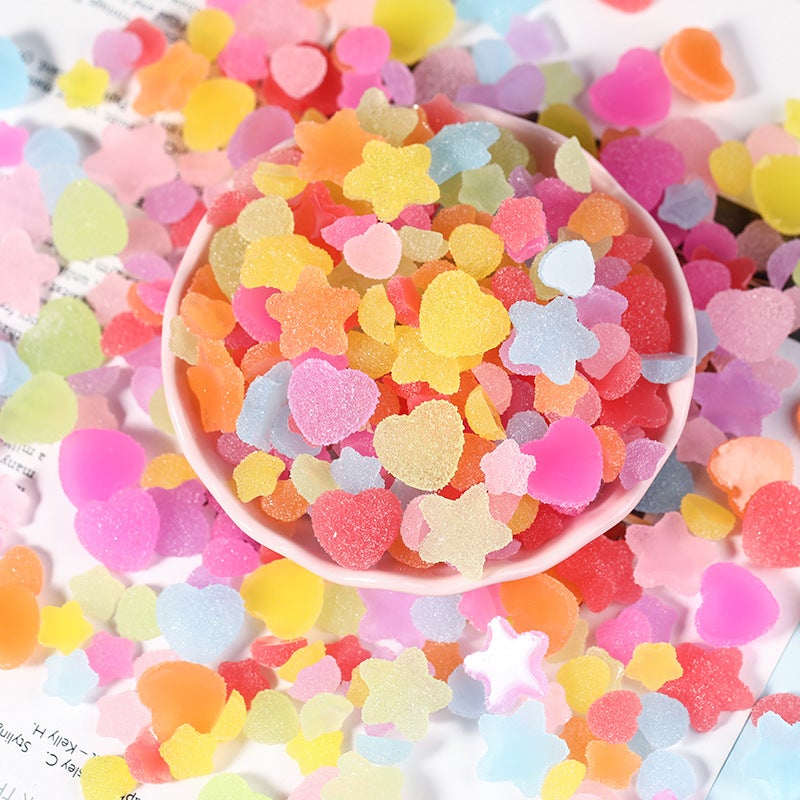 Resin Jelly Heart & Star Beads for DIY Phone Case Decoration - Image 1