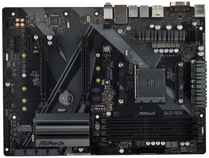 Asrock B450 PRO4 R2.0 AM4 AMD Promontory B450 SATA 6Gbps ATX AMD Motherboard - Image 2