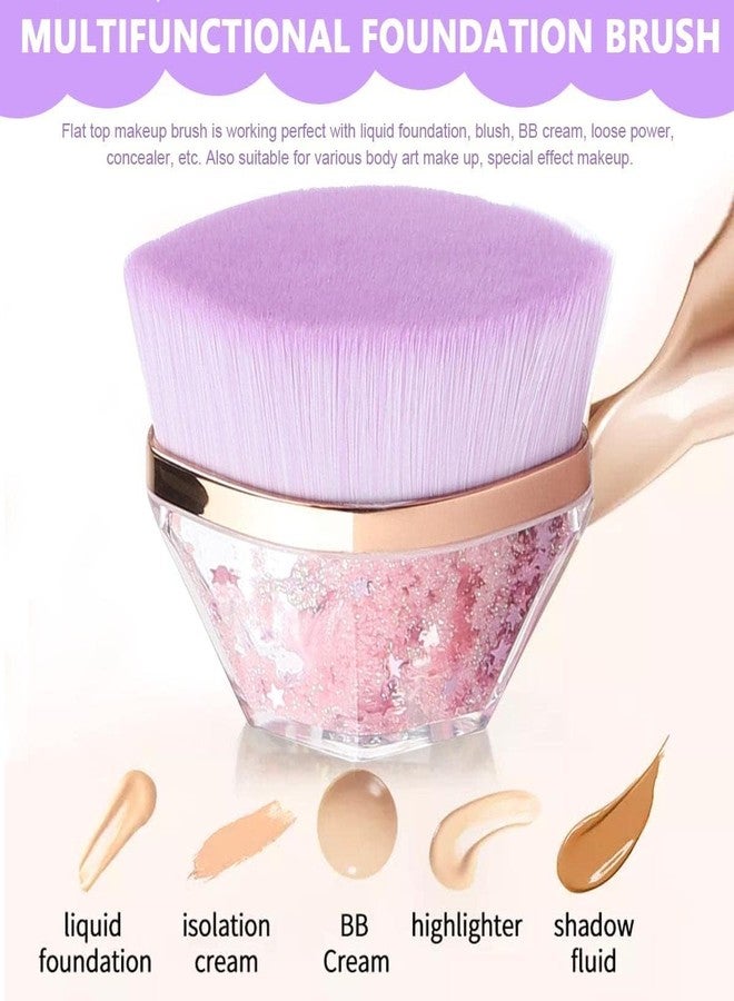 Florisca Foundation Makeup Brush Flat Top Kabuki Hexagon Face Blush Liquid Powder Foundation Brush for Blending Liquid, Cream or Flawless Powder Cosmetics with Bonus Protective Case - Image 4
