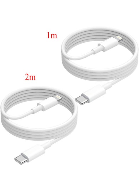 2 Pack Lightning to USB C Cable (1m) and (2m),[MFi Certified] iPhone Fast Charger Cable USB-C Power Delivery Charging Cord Compatible with iPhone 14/14 Plus/14 Pro/14 Pro Max/13/12/11/SE/XS/8/8 Plus/iPad