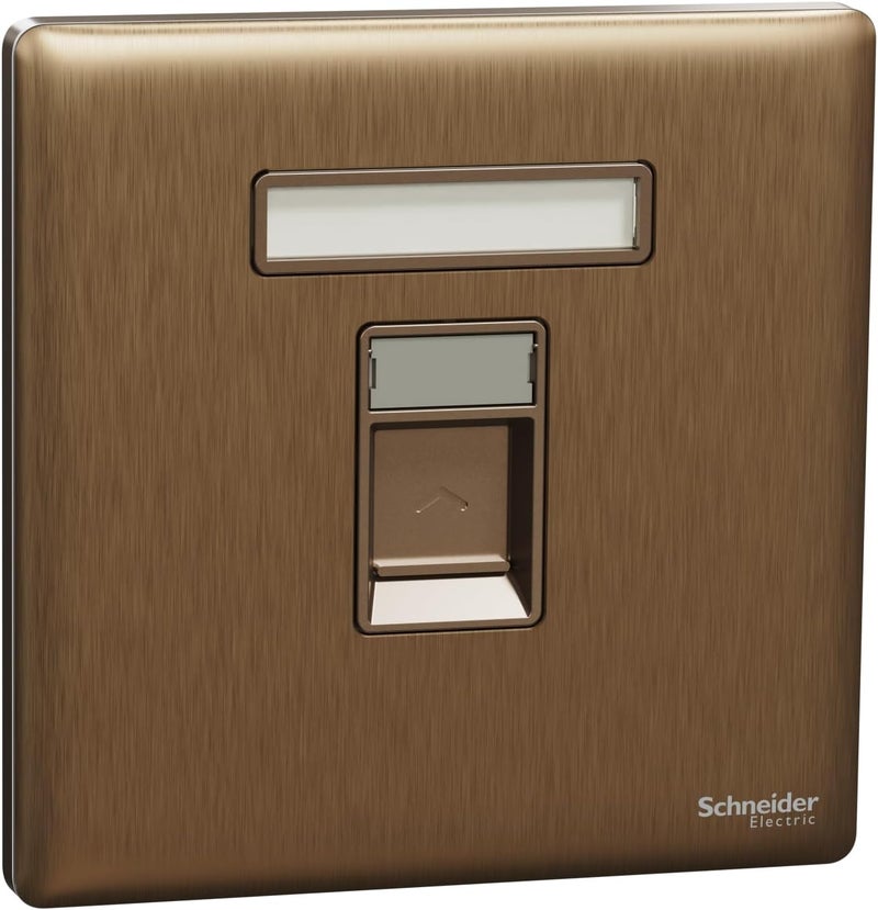 Schneider Electric Unica RJ45 Central Plate - Dark Bronze - Image 1