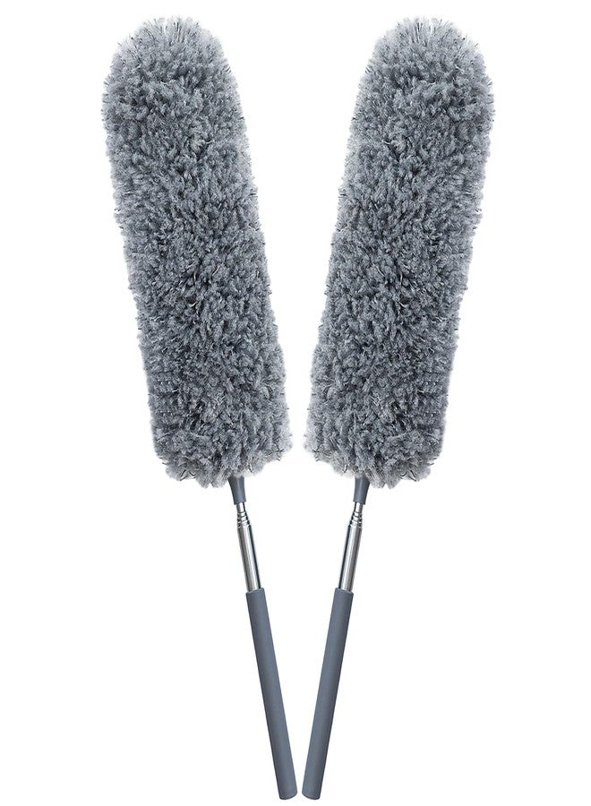 HDongany 2 Pack Microfiber Feather Duster for Cleaning, with Extendable Pole, Hand Washable Dusters, Cleaning Tools for Office, Car, Window, Furniture - Image 1