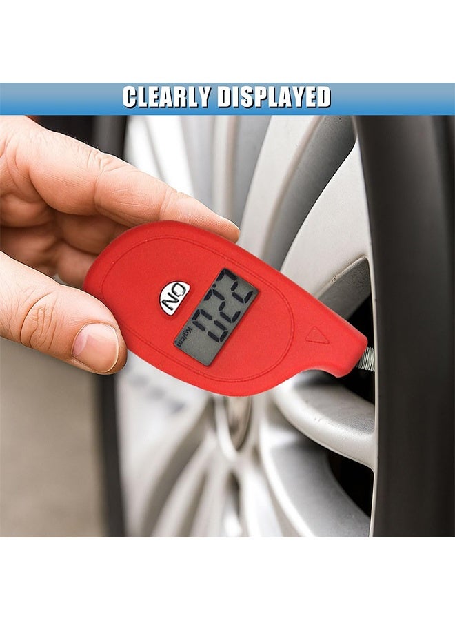 Digital Tire Pressure Gauge, 3-150PSI 4 Unit Settings Car Tire Pressure Monitor with Keychain & LCD Display, High Accuracy Auto Digital Tires Gauge for Car, Truck, Motorcycle (Red) - Image 5