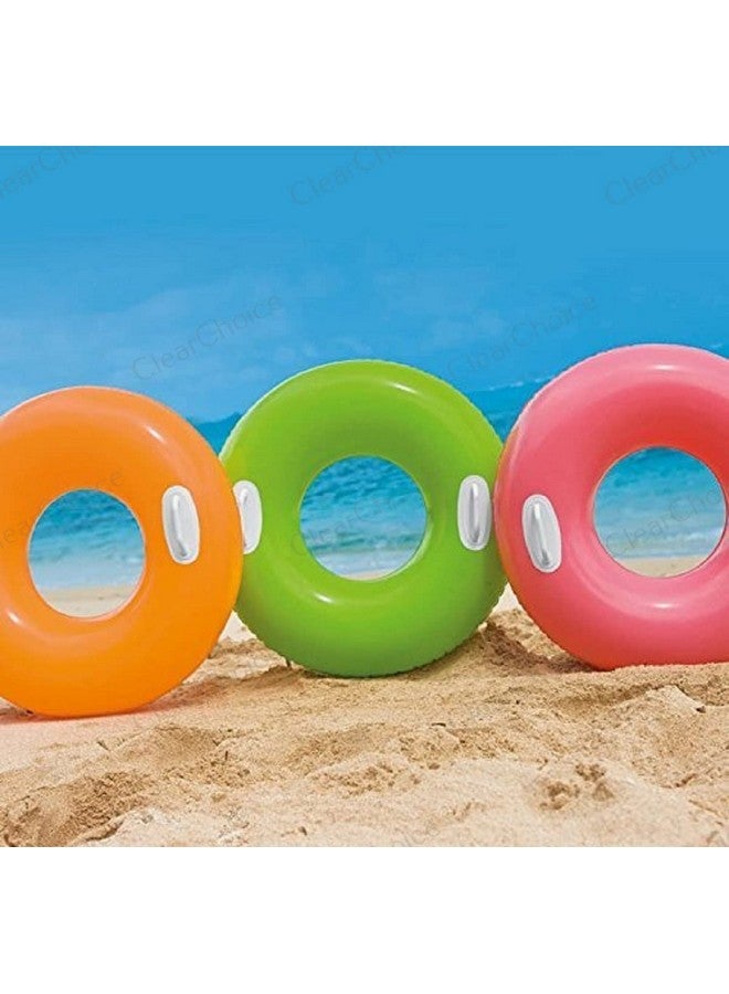 ClearChoice:- Adult Swimming Ring Adult Inflatable Pool Swim Tube with 2 Handles(Size - 30''inch)(Multi Color)(8+ Years up)(1 PIS) - Image 4