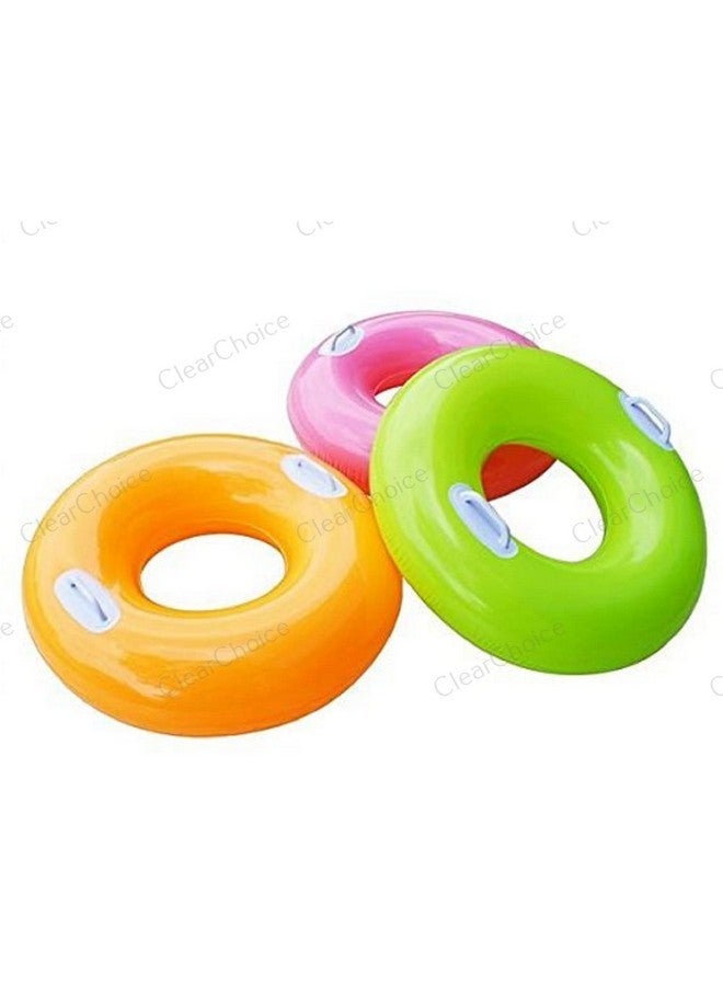 ClearChoice:- Adult Swimming Ring Adult Inflatable Pool Swim Tube with 2 Handles(Size - 30''inch)(Multi Color)(8+ Years up)(1 PIS) - Image 2