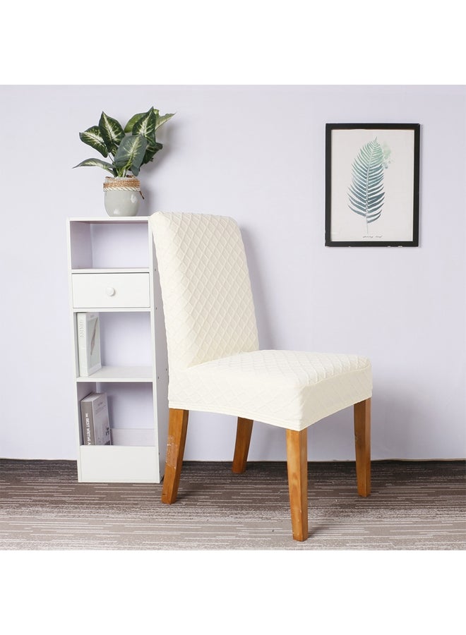 4-Piece Dining Chair Cover Set Beige - Image 3