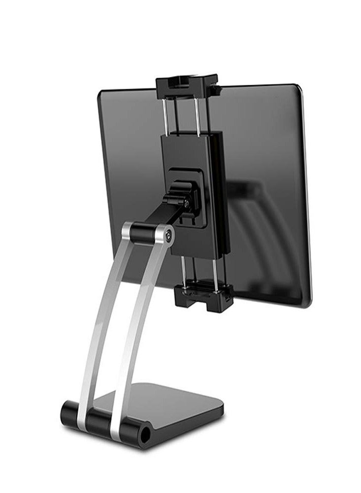 Raxoom Folding Mobile Phone Desktop Stand 360 Degree Rotating Adjustable Phone Stand Live Streaming Holder for Phone / 4 inch to 13 inch Tablet Black - Image 2
