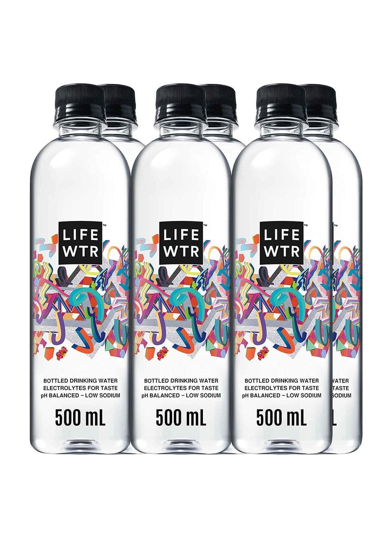 LIFEWTR - Non Carbonated Water bottle low sodium with electrolytes 500ml Pack of 6 - Image 1