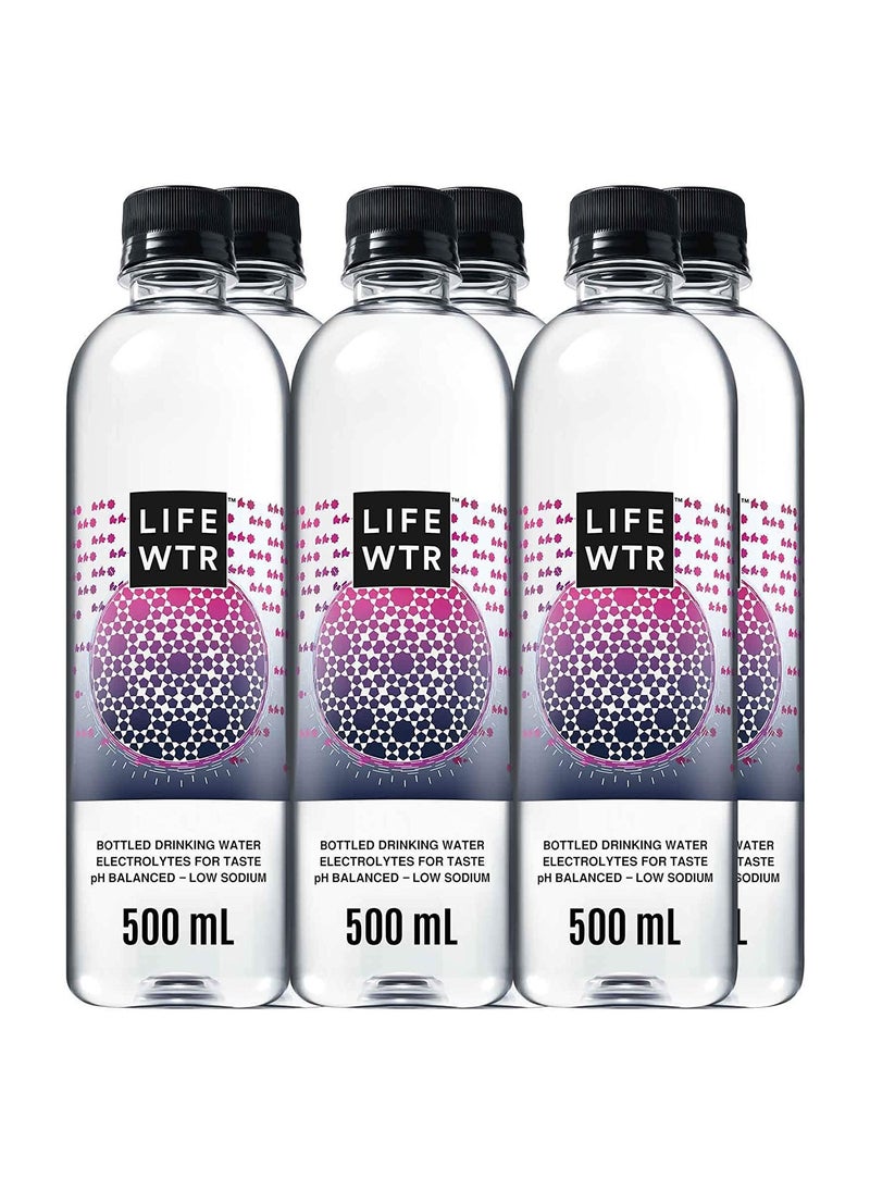 LIFEWTR - Non Carbonated Water bottle low sodium with electrolytes 500ml Pack of 6 - Image 1