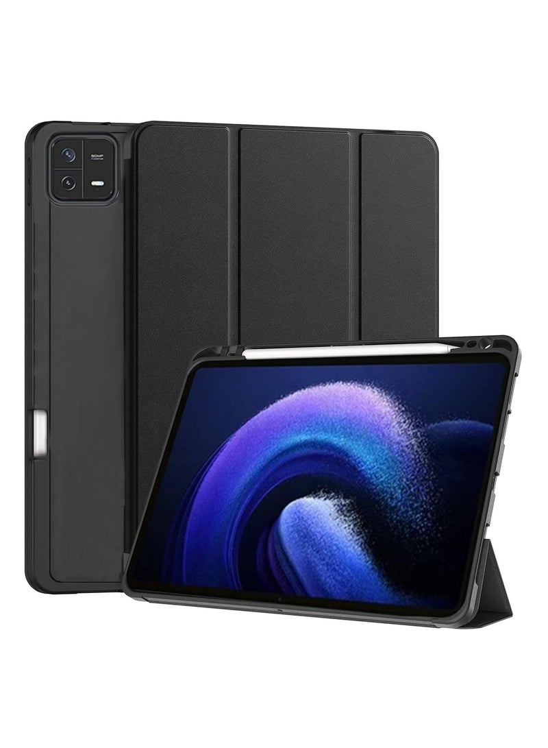 Smart Case for Xiaomi Mi Pad 6 11 inch, Auto Sleep/Wake Cover with Pen Holder [Soft Flexible Case] Recoil Series - Black