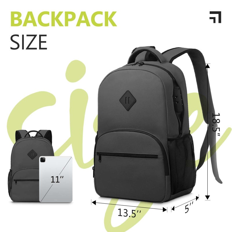 OZCHIN Smell Proof Backpack With Combination Lock, Double Sealed Zipper ClassicsSmell Proof Travel Backpack, Large Capacity Smell Proof Container Carbon Enduring, Great Gifts for Men Women - Image 3