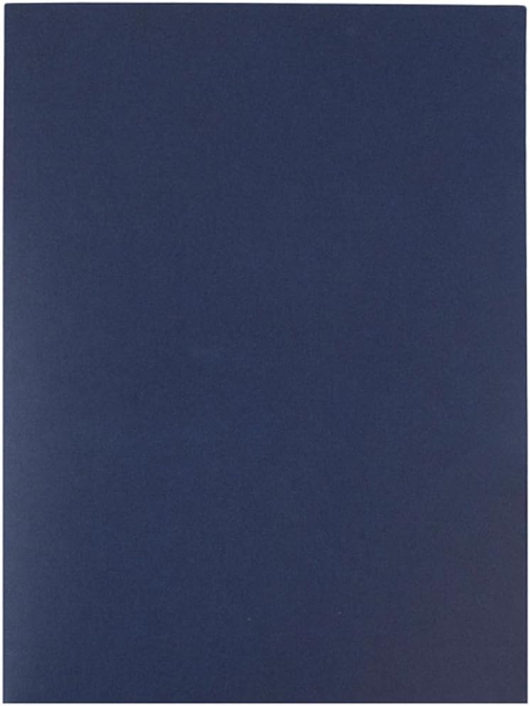 JAM Paper Two Pocket Textured Linen Presentation Folders - Letter Size Business Folder - Navy Blue - Bulk 25/Pack - Image 4