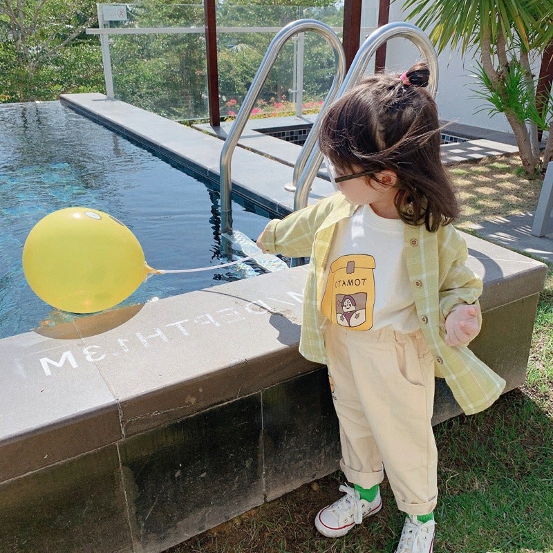 Women'S Children'S Wear Long-Sleeved Shirt Baby'S Western Style Children'S Distinctive Trendy Korean Style Retro Plaid Pure Cotton All-Match Shirt - Image 5