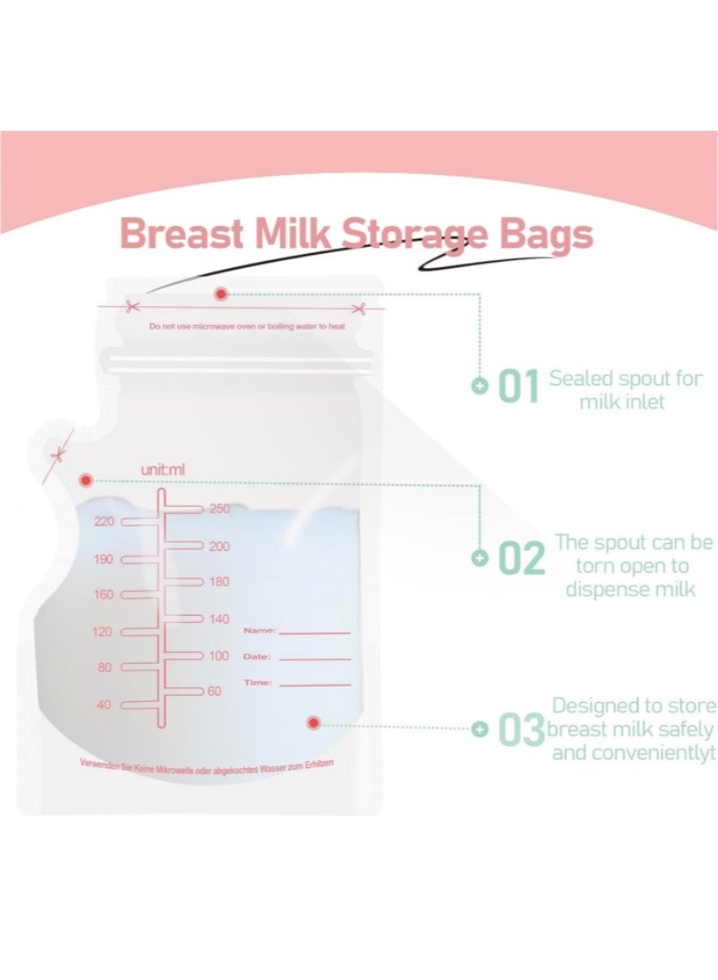 30PCS حقيبة تخزين حليب الأم الوردي - أكياس الحليب لحليب الأم للتغذية,حاويات تخزين حليب الأم للثلاجة,أكياس لحليب الأم - Image 4